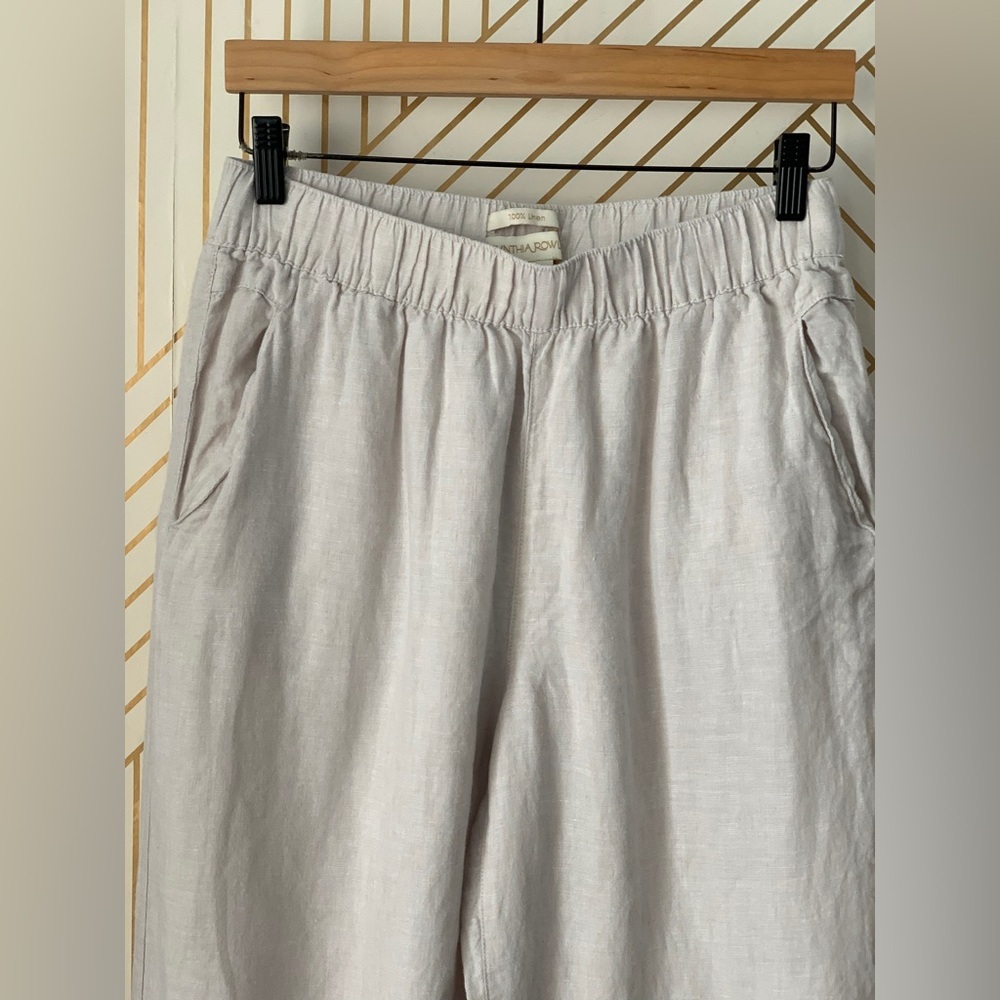 Cynthia Rowley 100% Linen Cropped culotte style crop Pant wide leg lagen look M - Picture 10 of 12